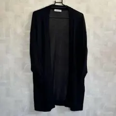 CLOSSHI（クロッシー）黒　シアーロングカーディガン　透け感　ブラック M
