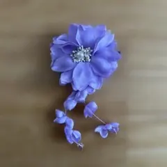 髪飾り パープル 紫 浴衣 ヘアアレンジ かんざし 花 ブローチ 在庫処分