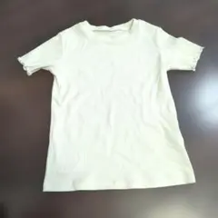 【GU】 ホワイトリブ Tシャツ 150サイズ