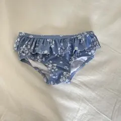 H&Mベビービキニ花柄フリル付きベビー水着ブルーセパレートフラワー