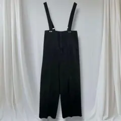 Discoat サロペット ワイドパンツ オーバーオール 無地 黒 M 春秋
