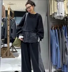 ニコアンド misayo ラクキリスウェットパンツ グレー M 完売 - メルカリ