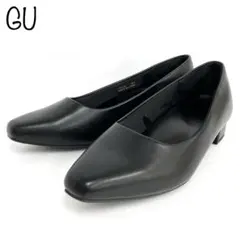 【GU】マシュマロローヒールパンプス　23.5cm　ブラック