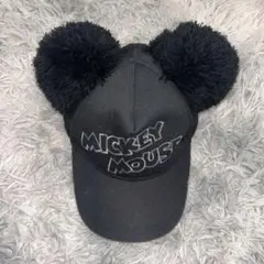ディズニー ミッキーマウス ポンポンキャップ 黒