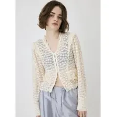 28日までセール中！【moussy】アイボリー レース長袖シャツ