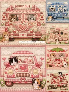 PARADISE織物　貓圖案　P385