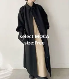 【！SALE！】レディース アウター ヘリンボーンロングステンカラーコート 黒