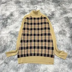 【バーバリーゴルフ】ゴルフニット ノバチェック M メリノウール100%【美品】のサムネイル