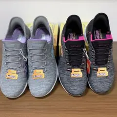 SKECHERS Slip-ins 25CmWIDE ブラックとグレー2足セット