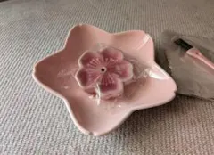 【新品未使用】お香立て 線香立て 桜型 セラミック製 陶器 ピンク