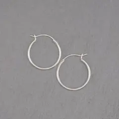 シルバー925 Silver ノーマルフープピアス/細め/軽研磨仕上げ/両耳