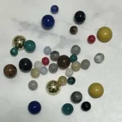多色ガラスビーズセット プラスチック 円形 バラ売り