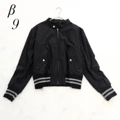 βベータ/ピンストライプスタンドカラーブルゾンジップアップジャケットブラック系のサムネイル