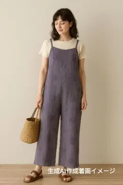 《美品》PORINA チチカカ ドット刺繍 オールインワン ゆるダボ サロペット