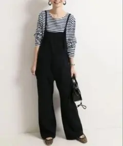 スローブイエナ　LE DENIM ブラック デニム サロペット オーバーオールのサムネイル