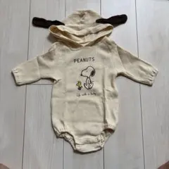 PEANUTS スヌーピー フード付きロンパース
