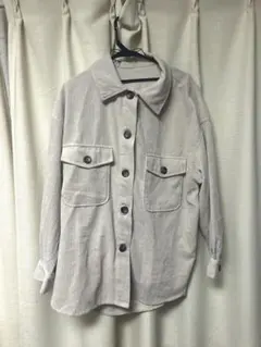 コーデュロイシャツジャケット M ベージュ