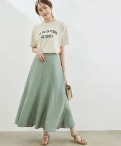 新品 ROPE' PICNIC リフラクスキャンバスマーメイドスカート グリーンのサムネイル