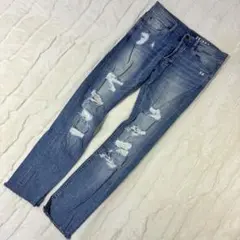 H＆M❣️スキニーデニム ダメージ 切りっぱなし✨️29✨️