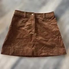 H&Mブラウン コーデュロイ ミニスカート