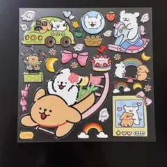 ぷっくりシール フラワーモルチーズ 犬 キャラクター シール