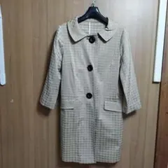 ベージュ チェック柄 コート