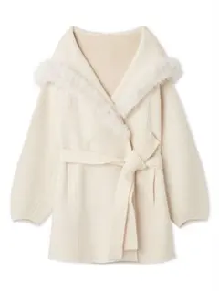 snidel ファーフードニットコート