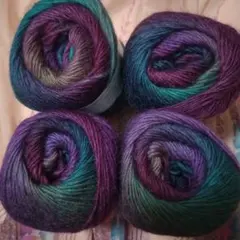 ウール100％毛糸レインボーヤーングラデーションカラー4点