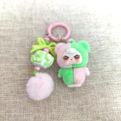 BABYTHREベイビースリーキーホルダー　ぷくっとアングリーフェイス