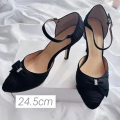 【美品】ジェリービーンズ リボン ストラップパンプス 24.5cm 結婚