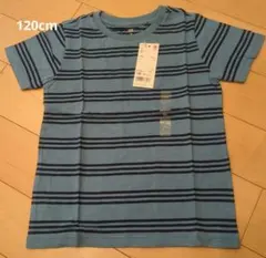 新品　ユニクロ　120サイズ 青 ボーダー Tシャツ