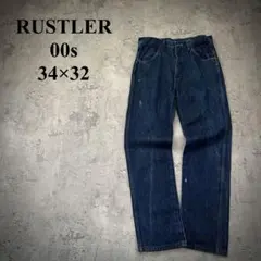 00s【RUSTLER】ラスラー（34×32）ストレートデニム＊ペイント＊のサムネイル