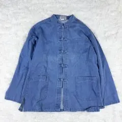 TEMPTATION デニムシャツ　チャイナボタン　アウター　ジャケット　シャツ
