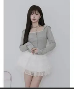 ダーリッチ Darich レースドッキングスウェットスカートセットアップ