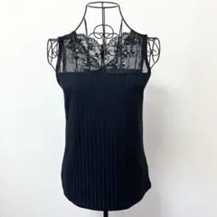 axes femme レース ビジュー 黒 ノースリーブトップスのサムネイル