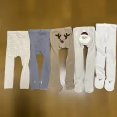 ベビータイツ ・スパッツ　動物モチーフ 5点セット