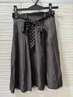 Karl Park Lane フレアスカート ドット柄リボンベルト付のサムネイル