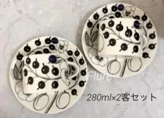 アラビア パラティッシ オーバルボウル23cmブラック×2 scope限定