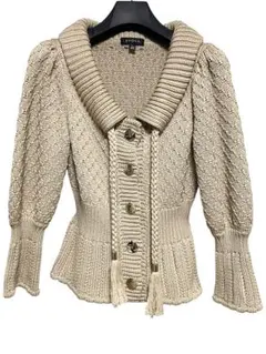 美品　EPOCA エポカ　ペプラムニットカーディガン　金ボタン　ロゴ　サイズ40