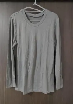 メンズ インナー 長袖Tシャツ チャコールグレー Lサイズ