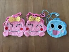 ざわざわ森のがんこちゃん　ぬいぐるみポシェット　3個セット