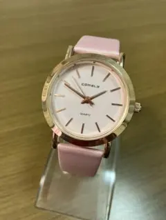 COMELY レディース腕時計 ローズゴールド×ピンクストラップ 稼働中