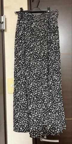 グローバルワーク　さらさらリラックスワイドフレアパンツ　M