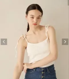 TINA：JOJUN パッド付き 肩リボンキャミソール　Mサイズ　ホワイトのサムネイル