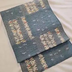 名古屋帯☆八寸☆幾何学模様☆正絹☆カジュアル☆可愛い柄行き☆仕立て上がり