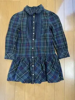 RALPH LAUREN チェック柄七分袖ワンピース