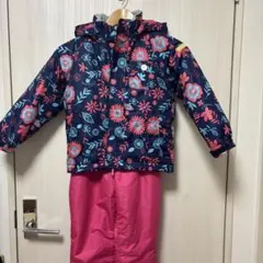 Roseda 子ども用 スキーウェア 花柄 ネイビー/ピンク 110