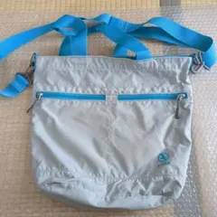 AIGLE グレー✕ターコイズ 　トートバッグ　ショルダー斜め掛け