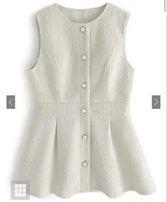 GRL ツイードペプラムベスト