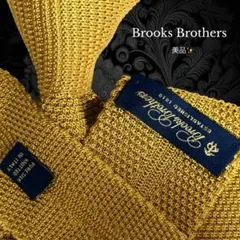 Brooks Brothers ネクタイ スクエア ゴールド系 ロゴ柄